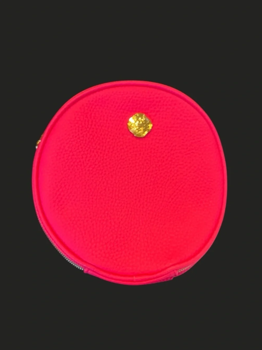 Shiseido Round Padded Cosmetic / Jewelry Case – Hot Pink (NEW)